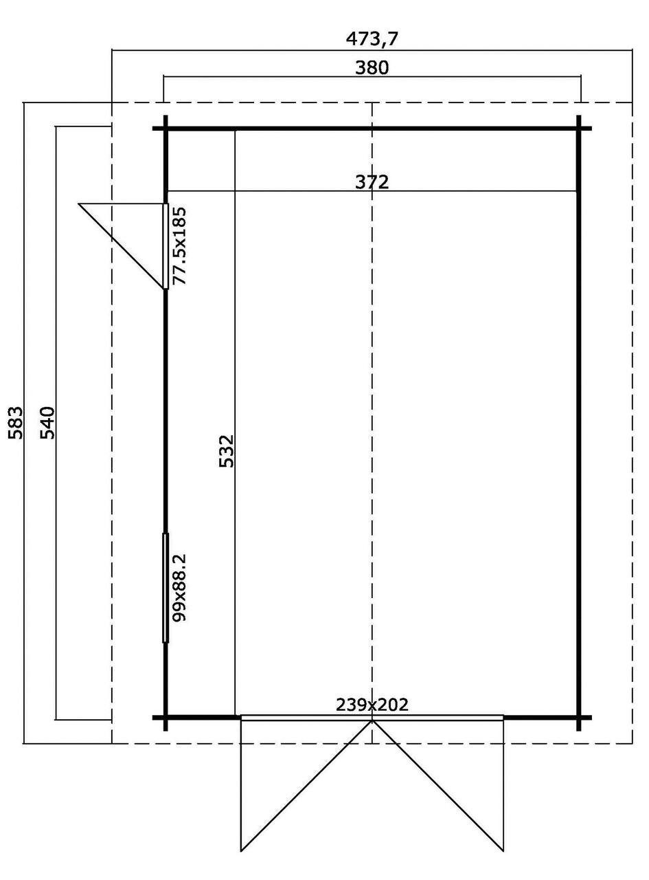 Garaje de madera Yarik 540 - 19,79 m2 3 Garaje de madera Yarik 540 - 19,79 m2 - Imagen 2