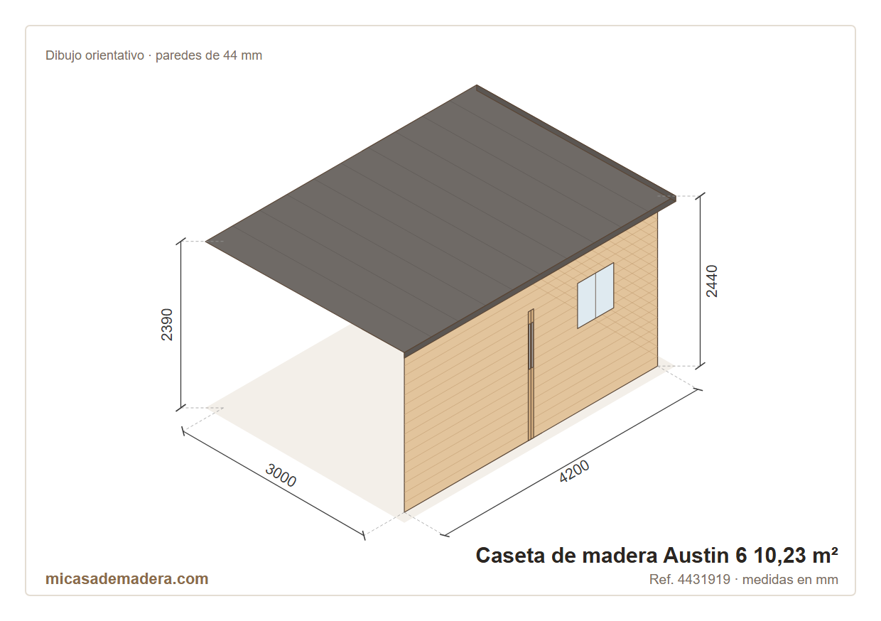 Caseta de madera Austin 6 - 10,23 m2 3 Caseta de madera Austin 6 - 10,23 m2 - Imagen 2