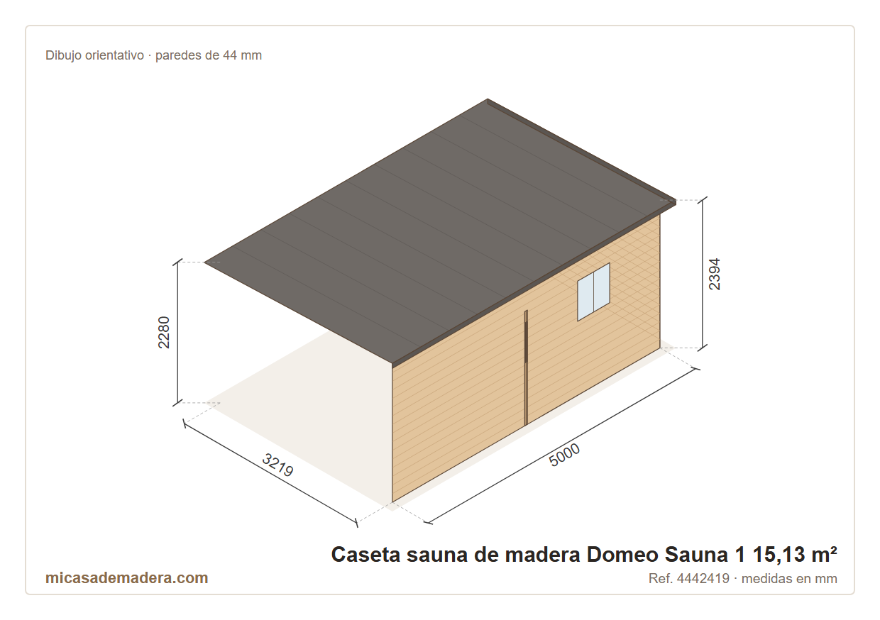 Caseta sauna de madera Domeo Sauna 1 - 15,13 m2 3 Caseta sauna de madera Domeo Sauna 1 - 15,13 m2 - Imagen 2