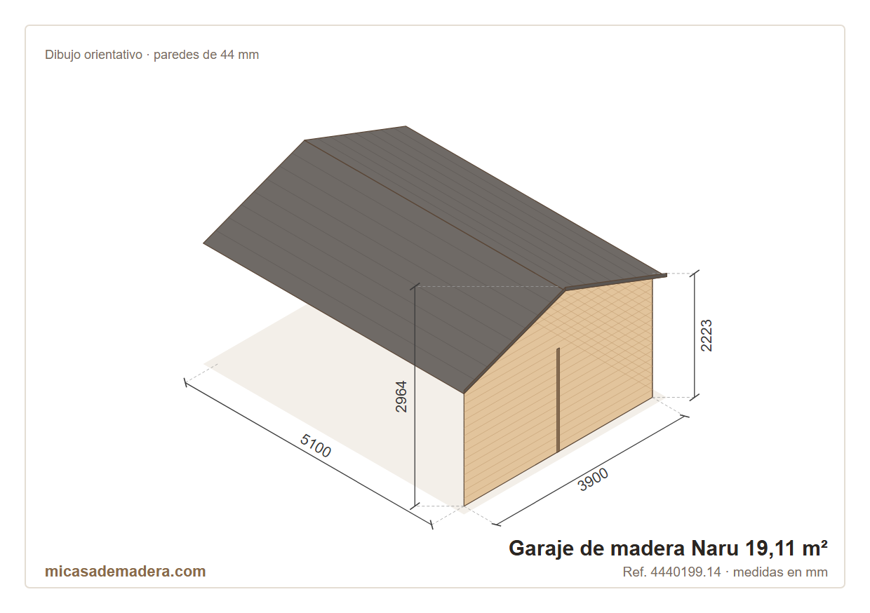 Garaje de madera Naru - 19,11 m2 3 Garaje de madera Naru - 19,11 m2 - Imagen 2