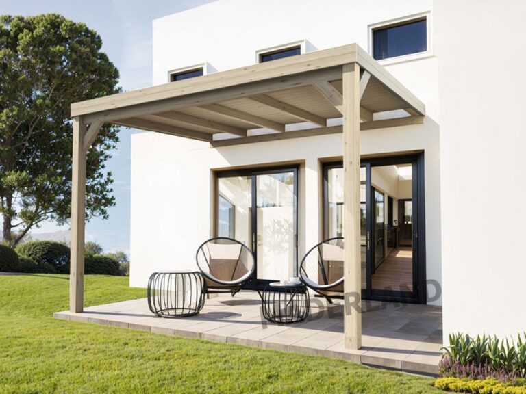 Pérgola de madera Valladolid adosada