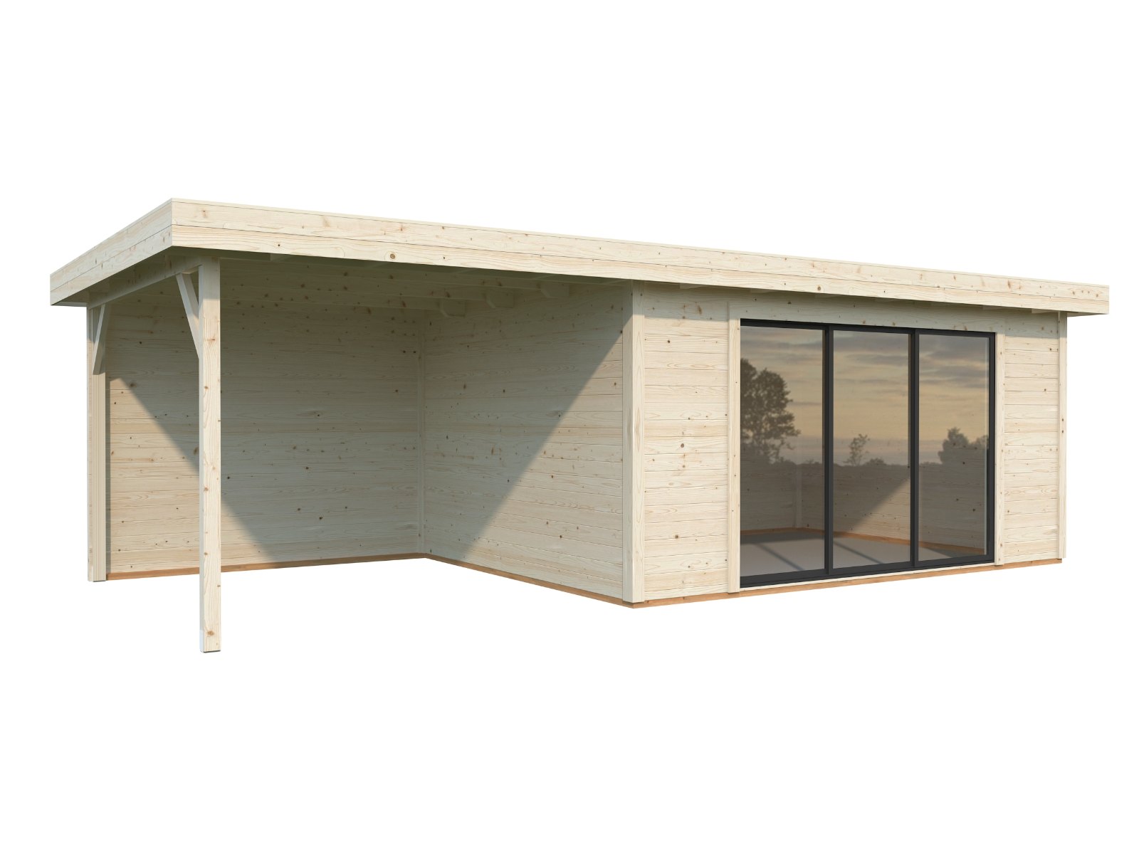 Porche de madera para caseta Lydia - 8,8 m2 3 Porche de madera para caseta Lydia - 8,8 m2 - Imagen 2