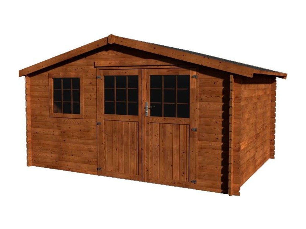 Caseta de madera Valérian tratada marrón - 11,86 m2