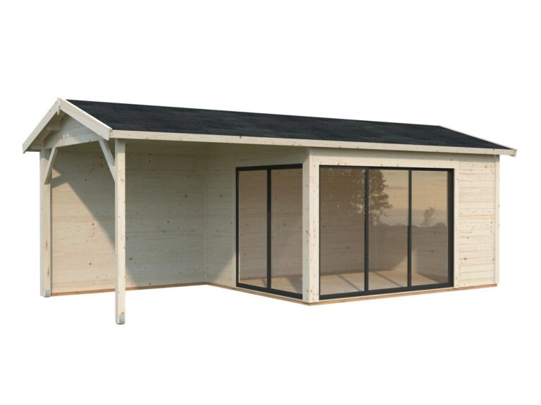 Caseta de madera Amanda 11,2 + 7,8 m2 Slide / Slide Plus