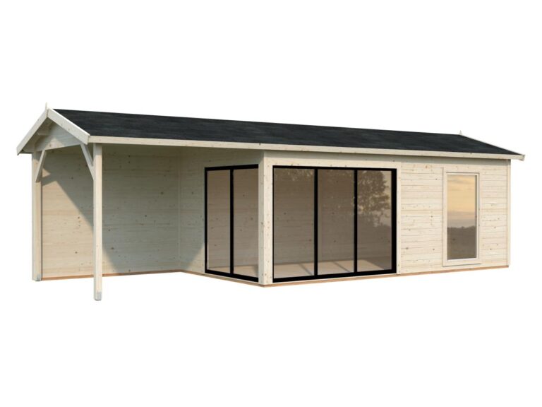 Caseta de madera Amanda 17,1 + 7,8 m2 Slide / Slide Plus
