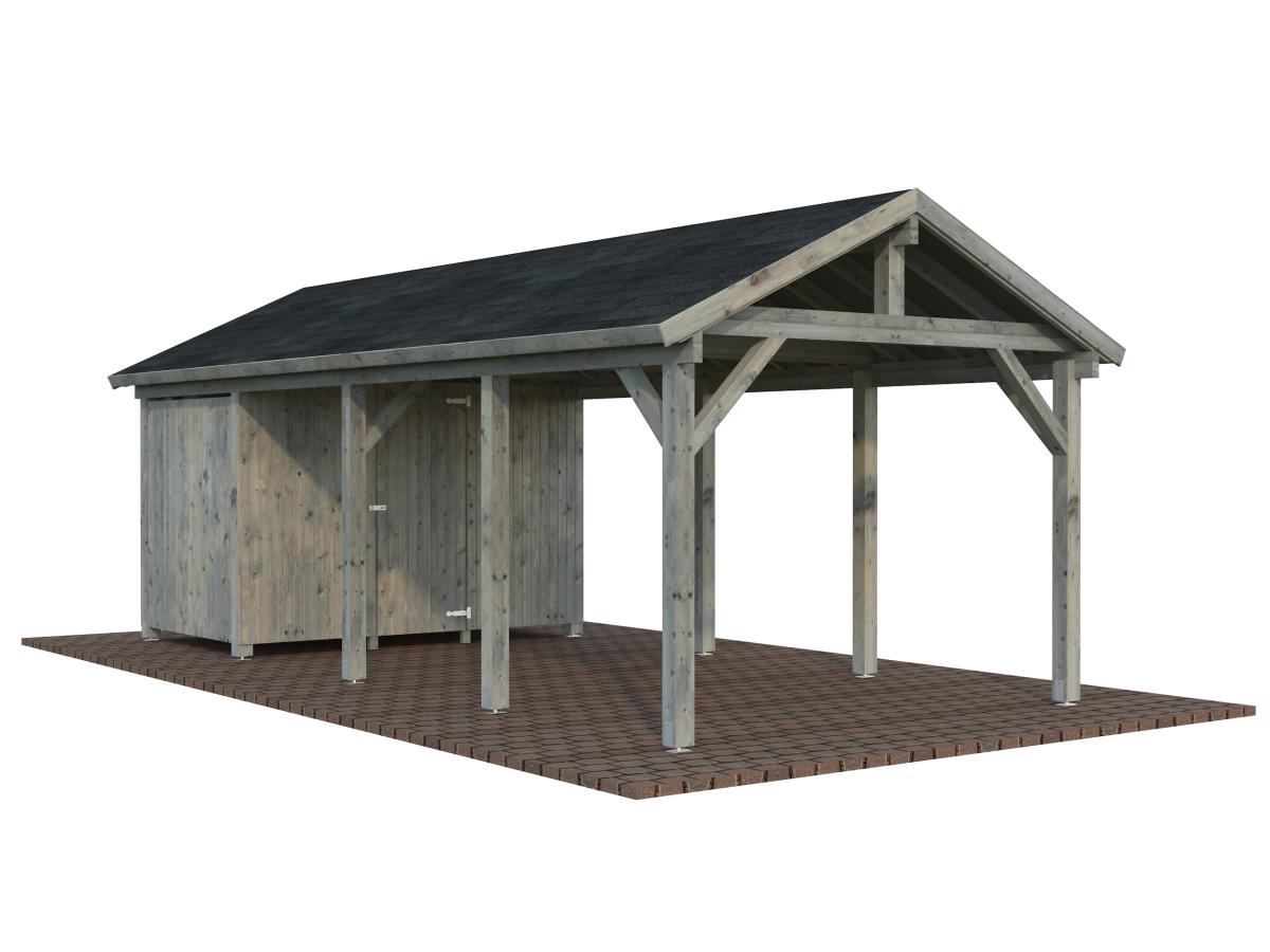 Cochera de madera Robert - 23,1 m2 con cobertizo 9 Cochera de madera Robert 23,1 m2 con cobertizo