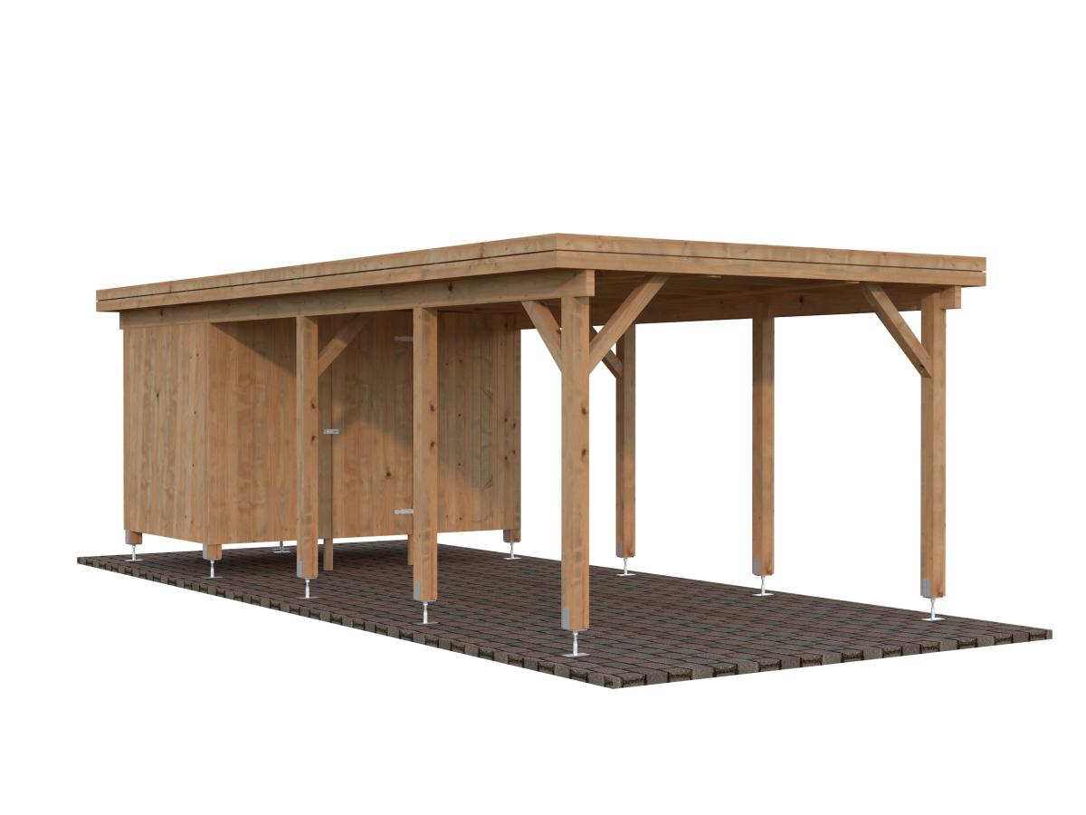 Cochera de madera Karl - 23,1 m2 con cobertizo 8 Cochera de madera Karl 23,1 m2 con cobertizo