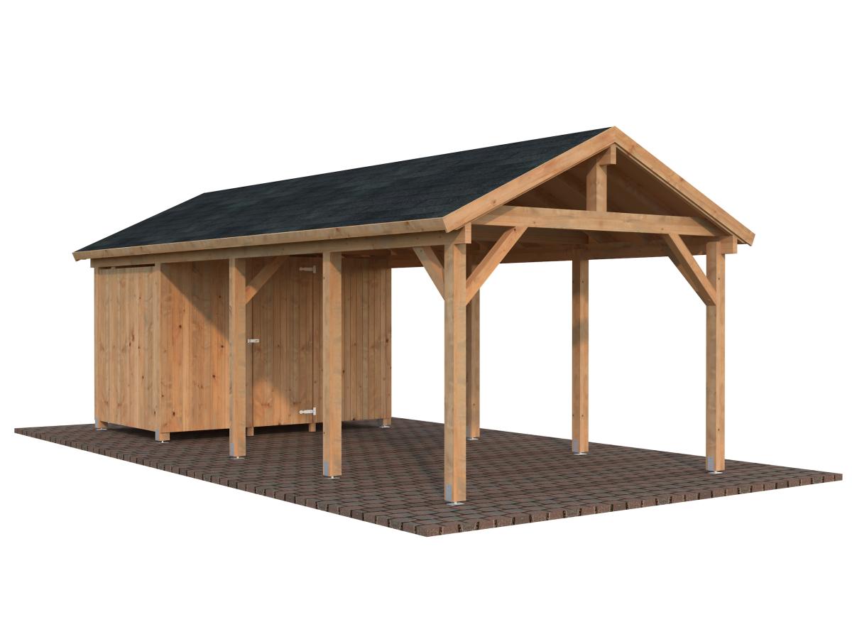 Cochera de madera Robert - 23,1 m2 con cobertizo 8 Cochera de madera Robert 23,1 m2 con cobertizo