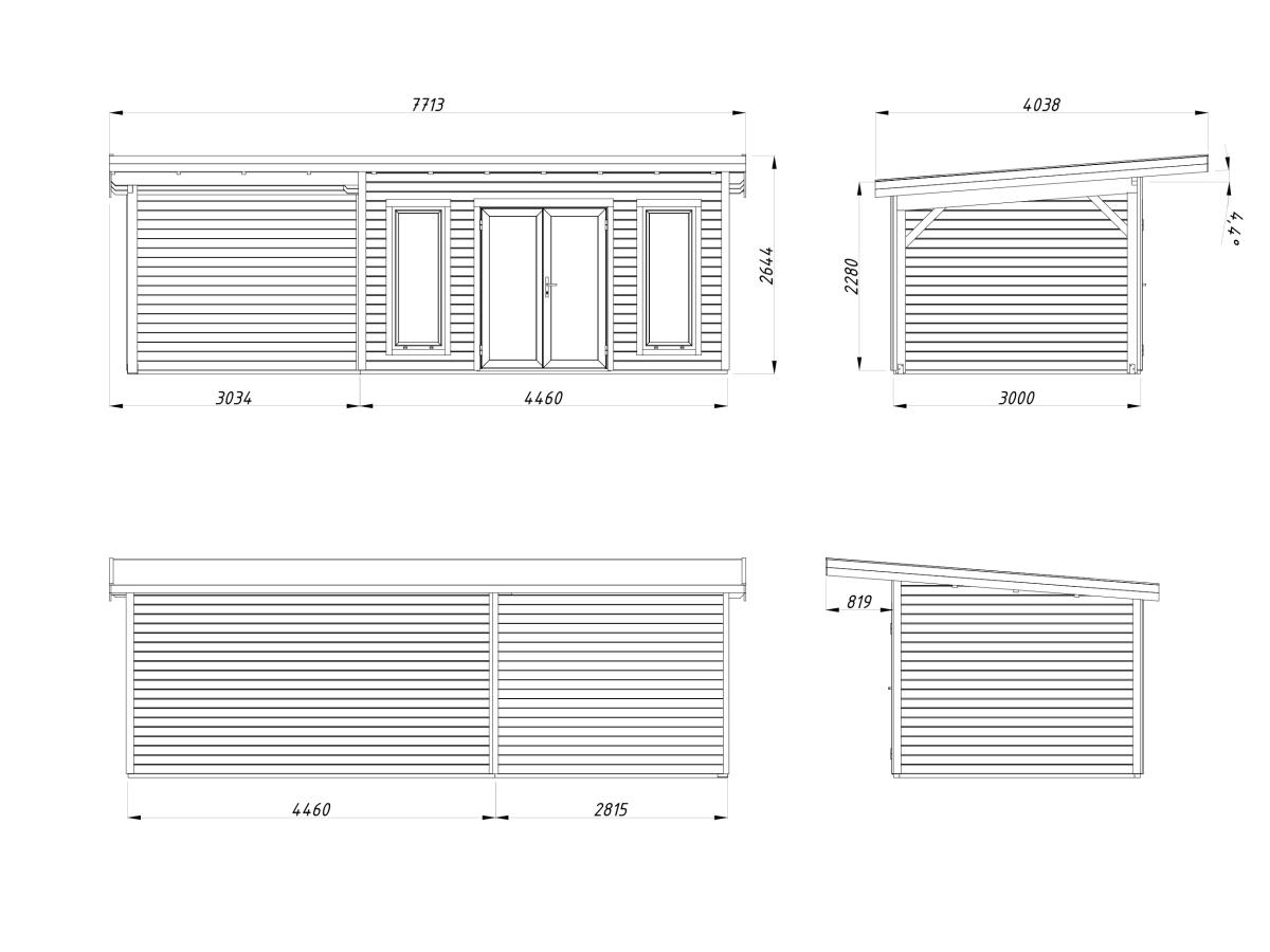 Caseta de madera Aurelia - 12,7+7,9 m2 3 Caseta de madera Aurelia 12,7+7,9 m2