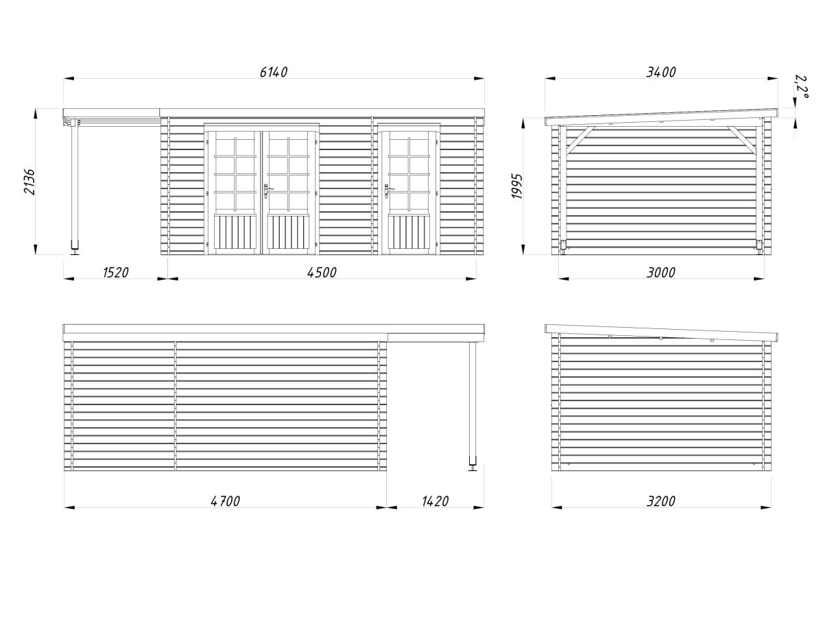 Caseta de madera Ella - 13,1+3,9 m2 3 Caseta de madera Ella 13,1+3,9 m2
