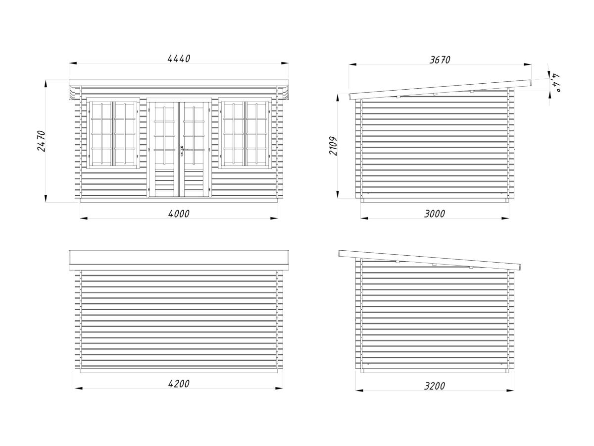 Caseta de madera Lisa - 11,5 m2 3 Caseta de madera Lisa 11,5 m2