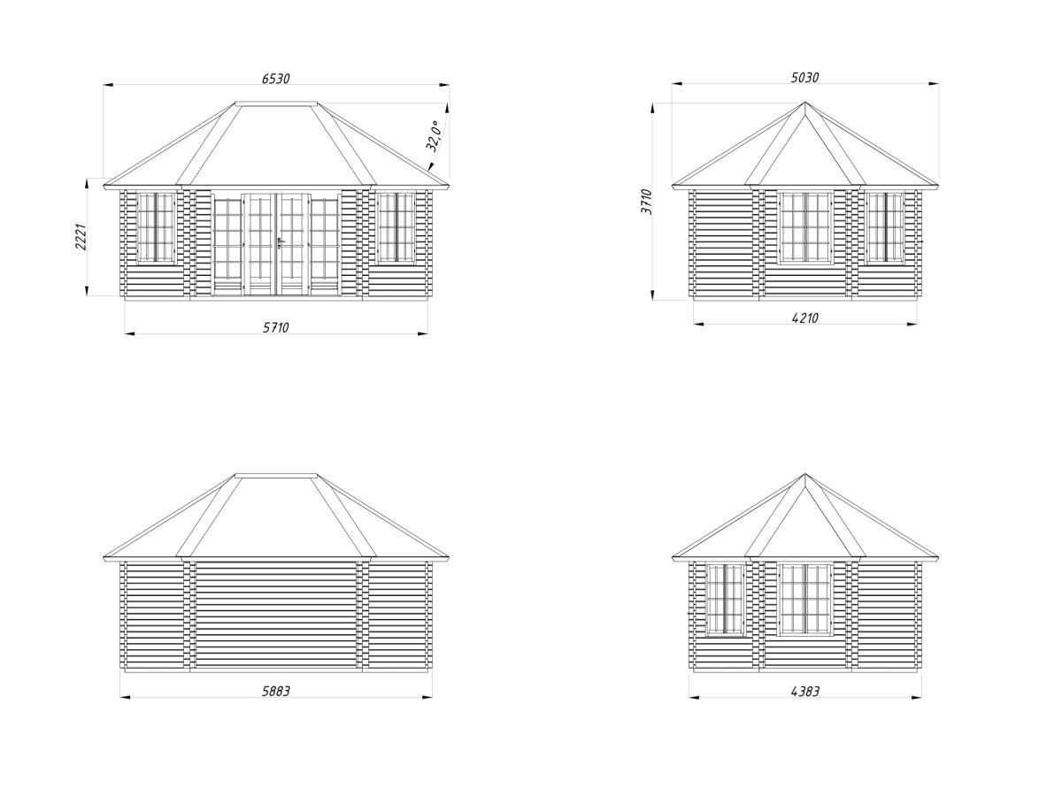 Cenador de madera Hanna - 20,3 m2 3 Cenador de madera Hanna 20,3 m2