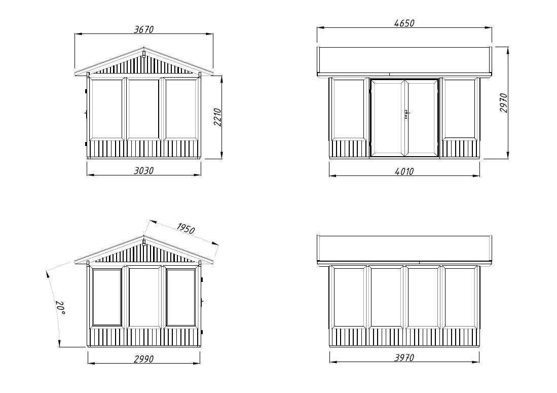 Cenador de madera Isabella - 10,9 m2 3 Cenador de madera Isabella 10,9 m2
