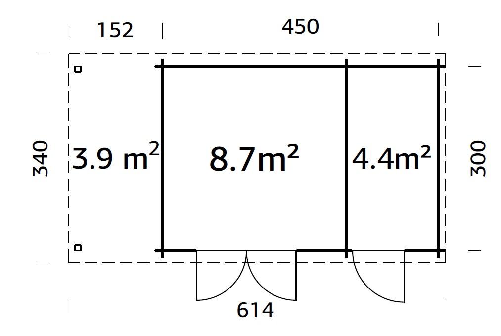 Caseta de madera Ella - 13,1+3,9 m2 5 Caseta de madera Ella 13,1+3,9 m2
