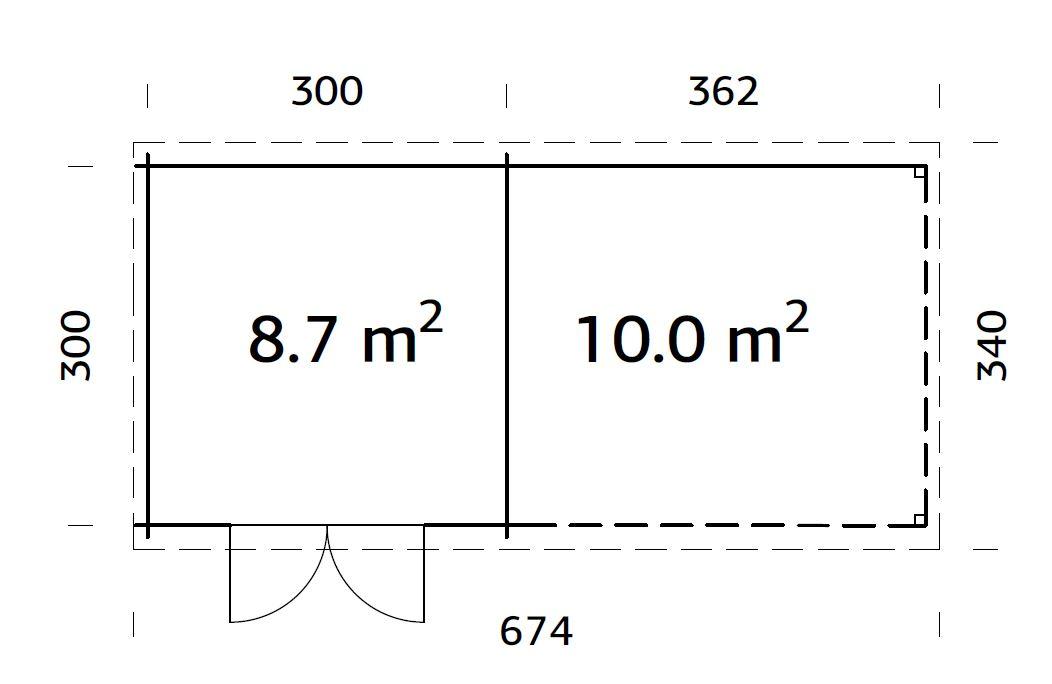 Caseta de madera Ella - 8.7+10 m2 5 Caseta de madera Ella 8.7+10 m2