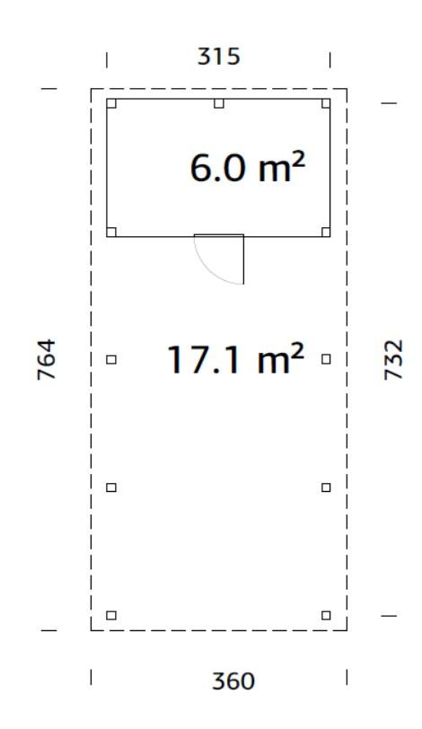 Cochera de madera Karl - 23,1 m2 con cobertizo 5 Cochera de madera Karl 23,1 m2 con cobertizo