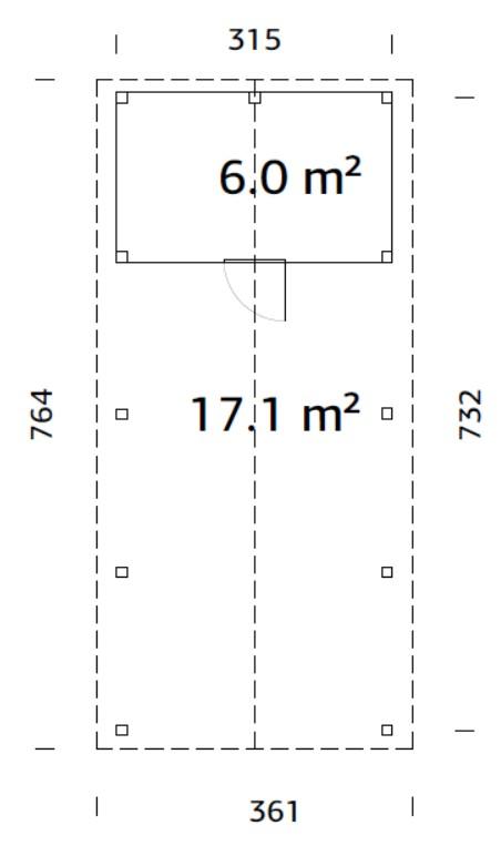 Cochera de madera Robert - 23,1 m2 con cobertizo 5 Cochera de madera Robert 23,1 m2 con cobertizo