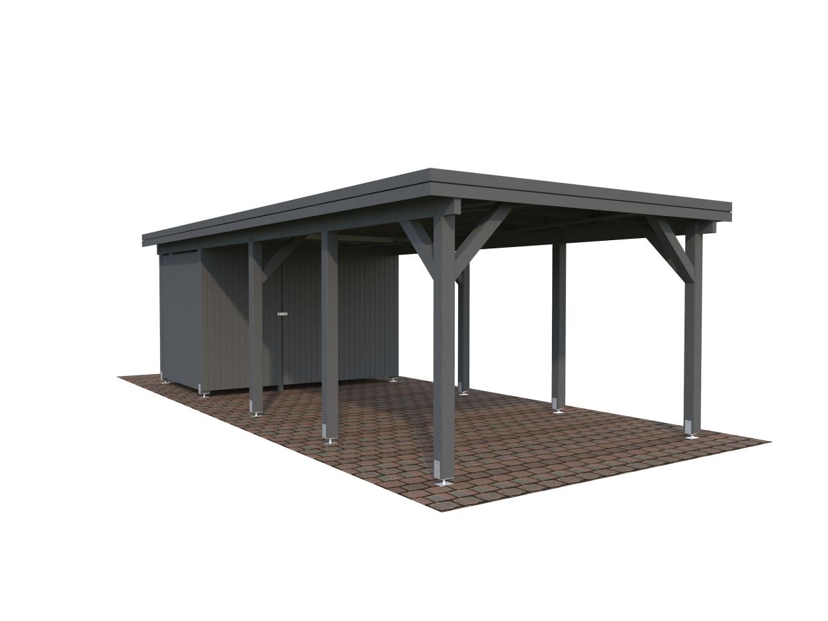 Cochera de madera Karl - 23,1 m2 con cobertizo 11 Cochera de madera Karl 23,1 m2 con cobertizo