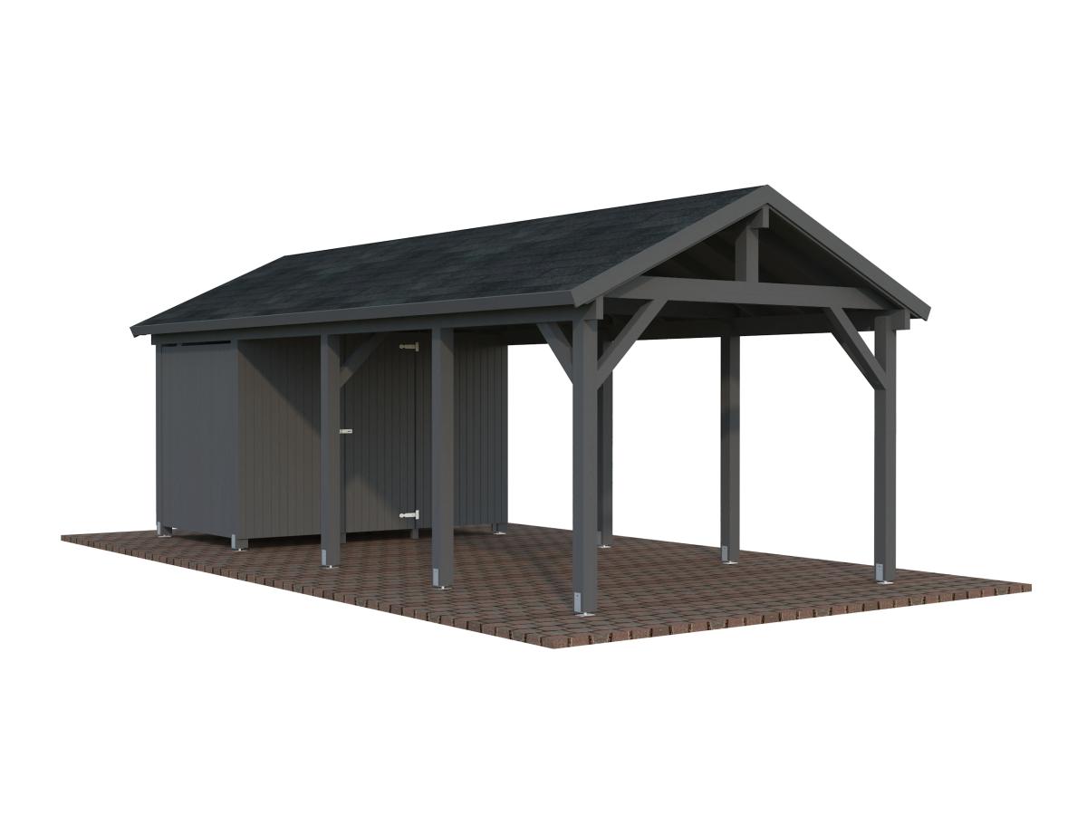 Cochera de madera Robert - 23,1 m2 con cobertizo 11 Cochera de madera Robert 23,1 m2 con cobertizo