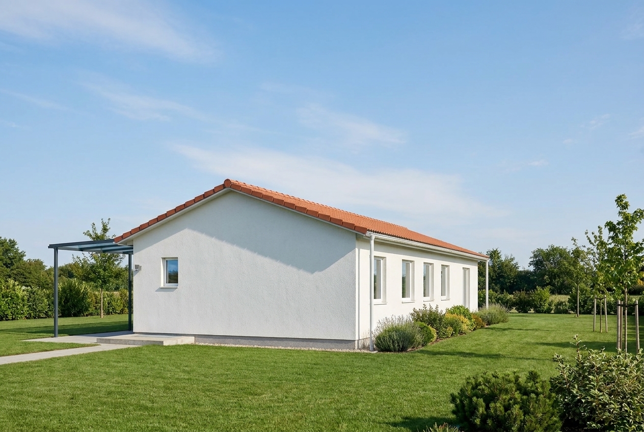 Casas de madera llave en mano en Cataluña 2 Casa de madera de 120 m² con cubierta de teja cerámica