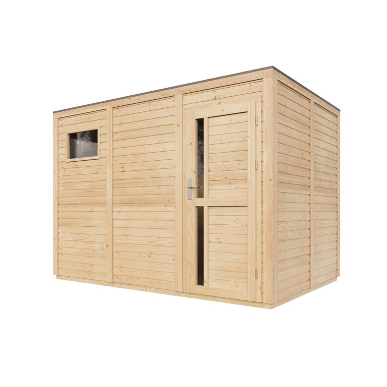 Caseta de madera Birute puerta maciza con cerradura 6,18 m2