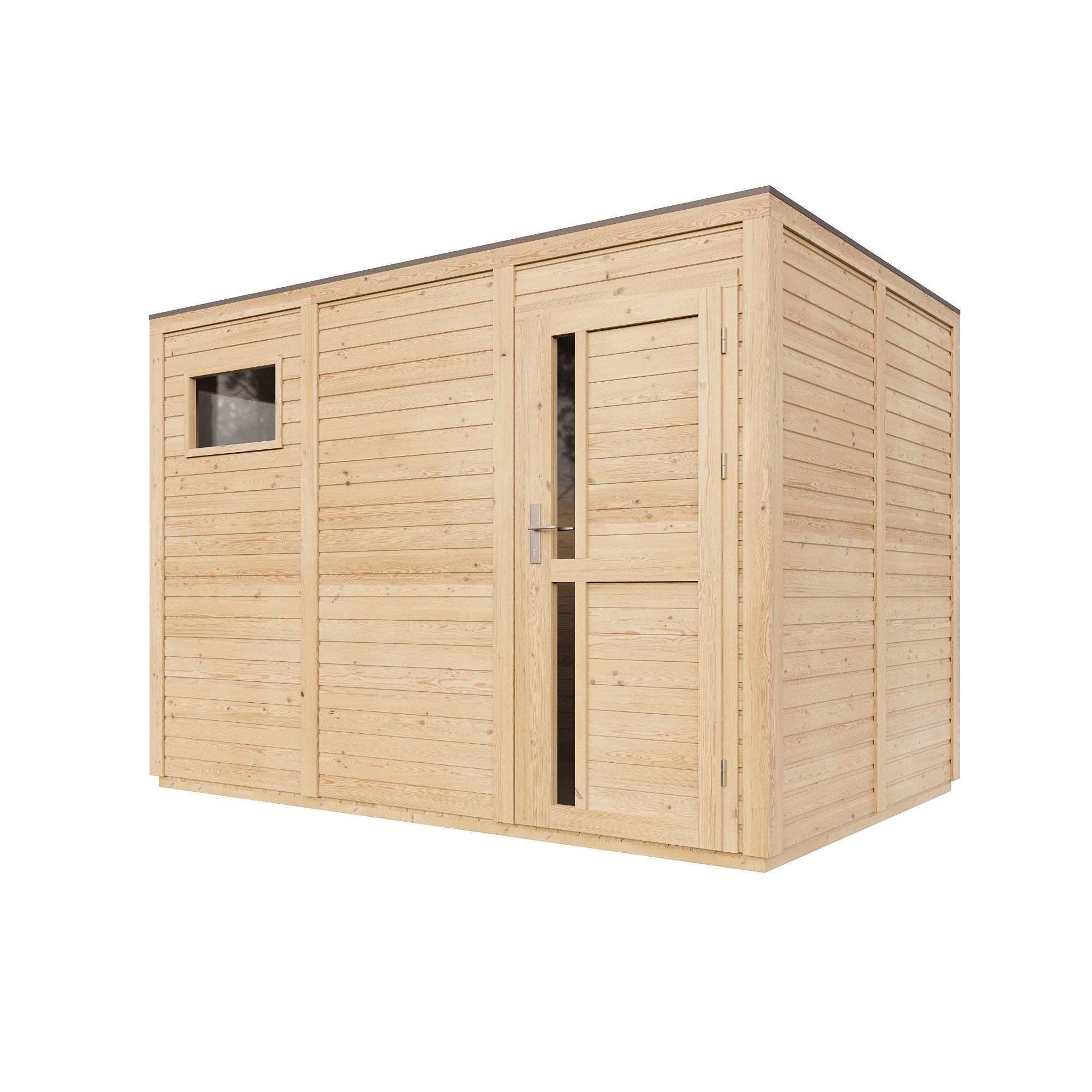 Caseta de madera Birute puerta maciza con cerradura 6,18 m2