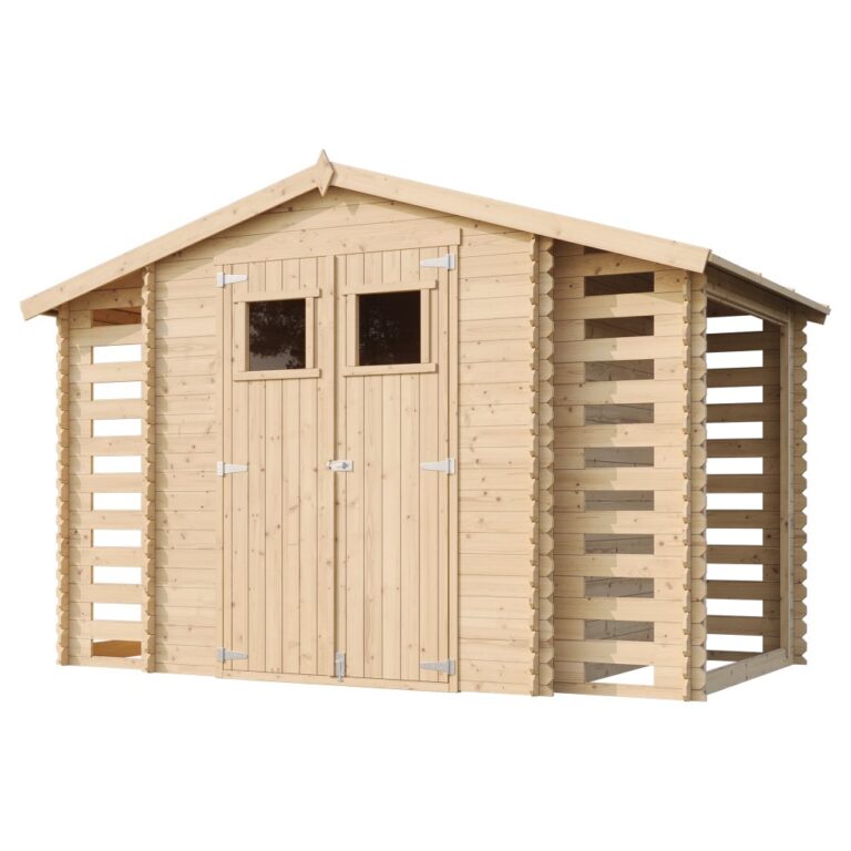 Caseta de madera con dos leñeros Adele 5,41 m2