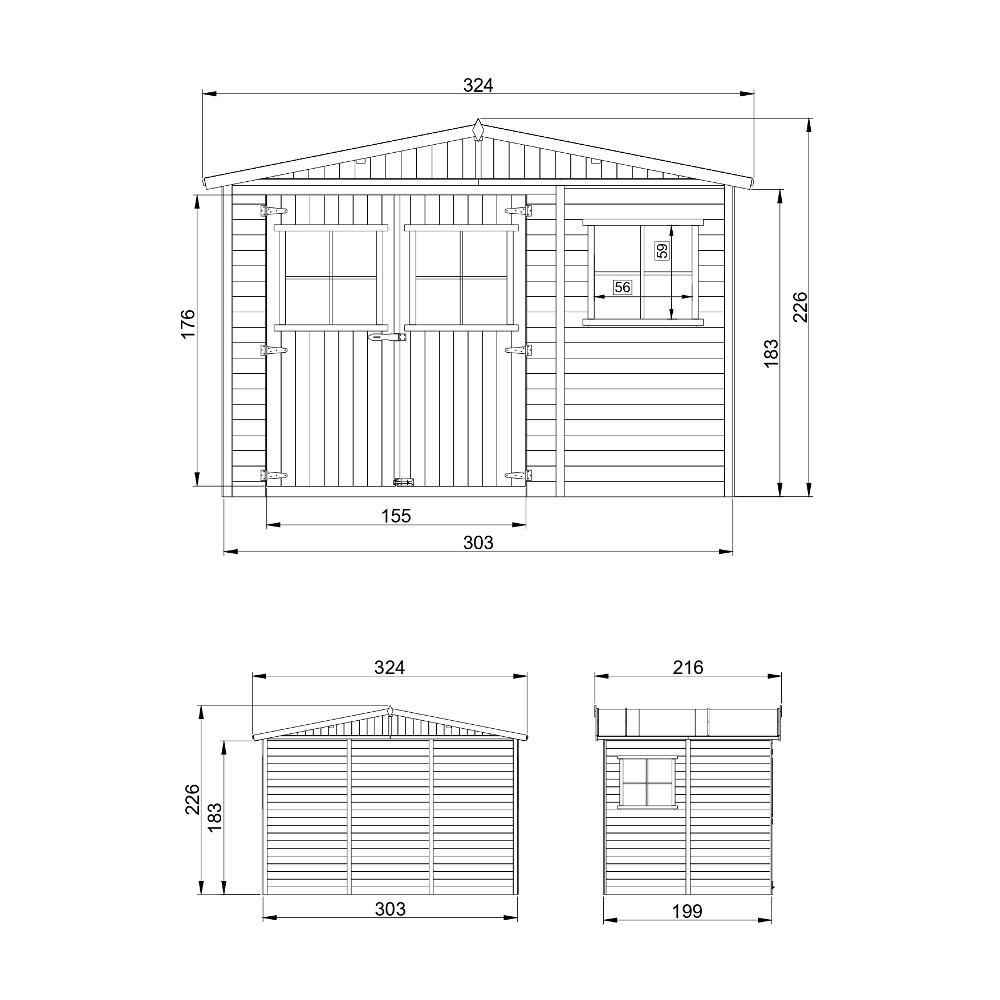 Caseta de madera Ieva – 6,03 m2 7 Caseta de madera Ieva 6,03 m2 - foto 6