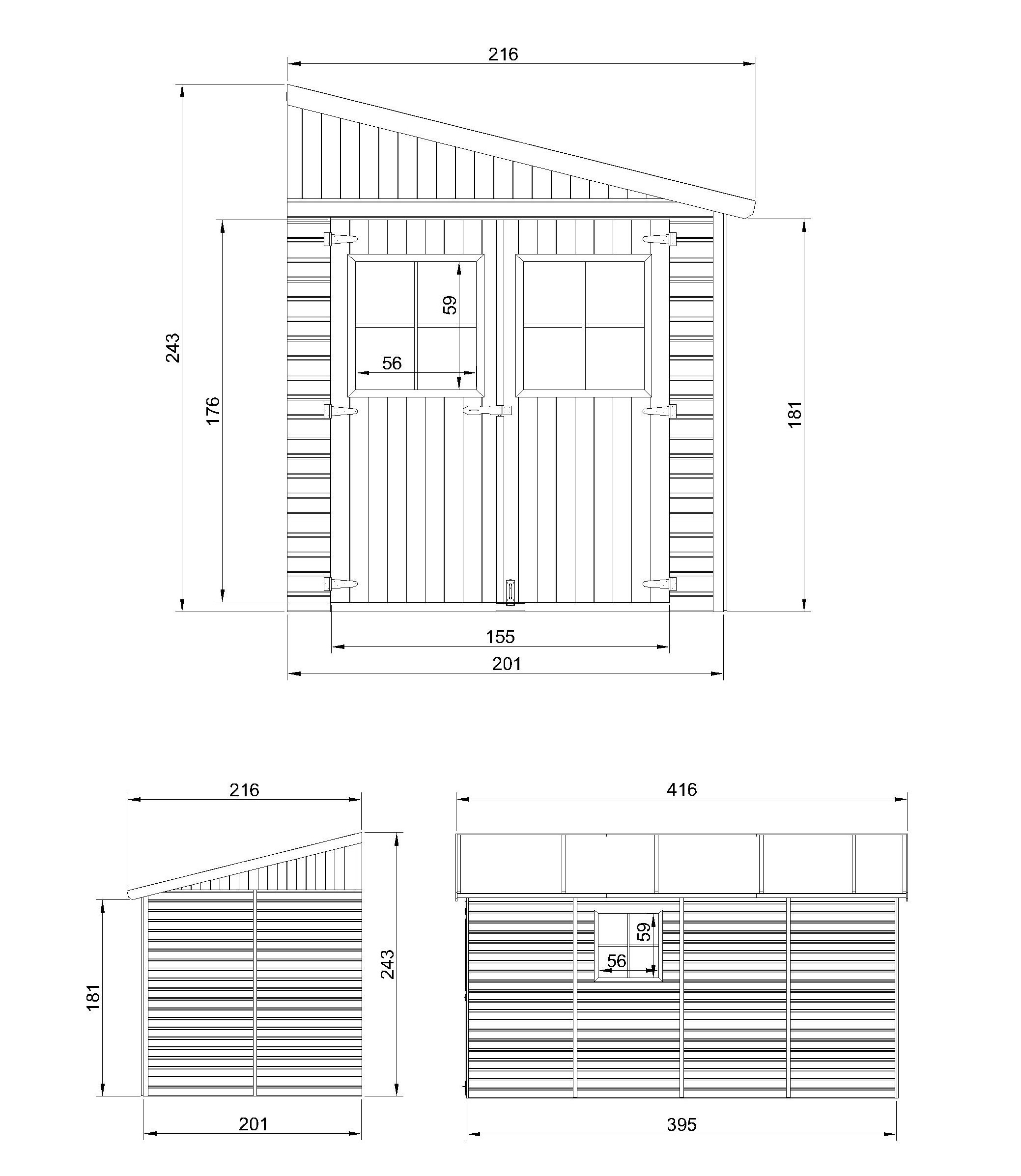 Cobertizo de madera adosado Milda – 7,94 m2 6 Cobertizo de madera adosado Milda 7,94 m2 - foto 5