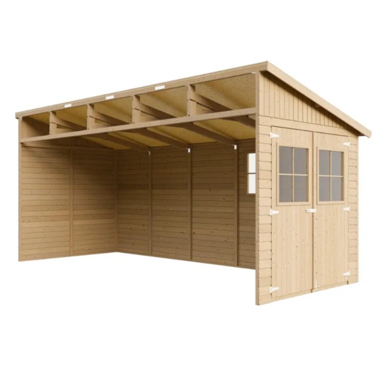 Cobertizo de madera adosado Rasa 9,91 m2