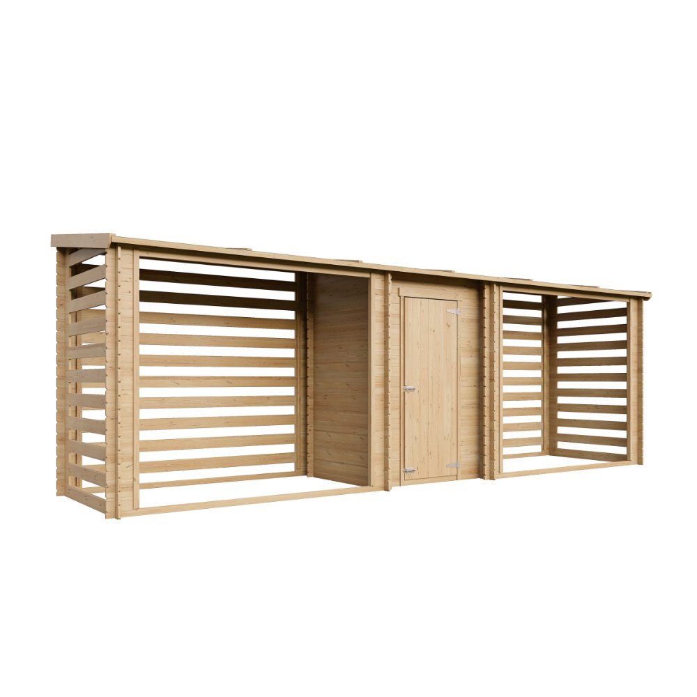 Leñero de madera con trastero Kestas 6,18 m2