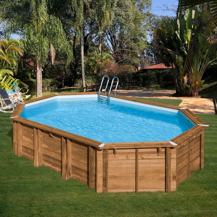 Piscina de madera ovalada Safran 2 - 620x395x136 cm 3 Piscina de madera GRE Safran 2