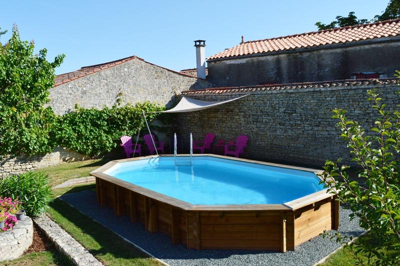 Piscina de madera ovalada Safran 2 - 620x395x136 cm 4 Piscina de madera GRE Safran 2