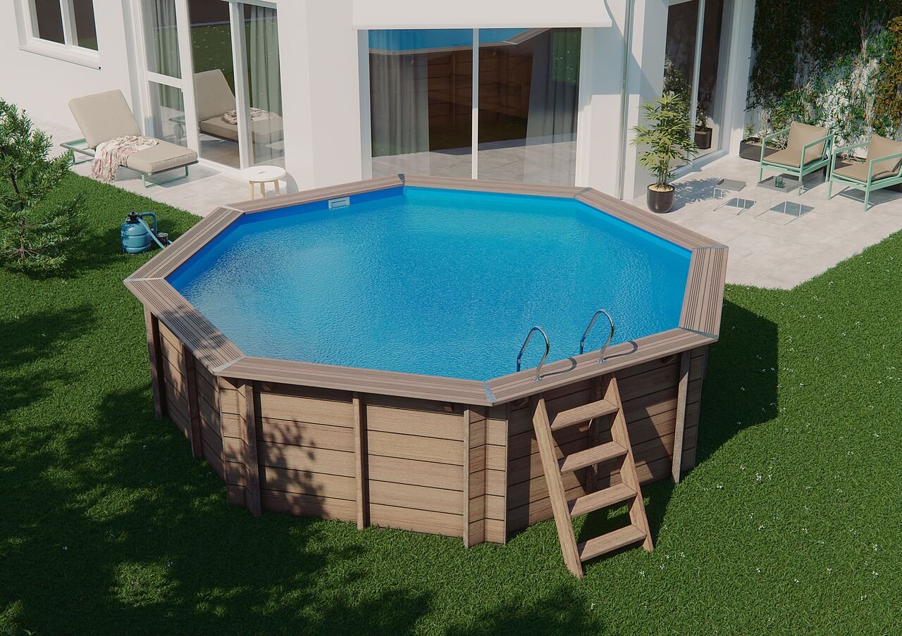 Piscina de madera redonda Violette 2 - Ø500x127 cm 3 Piscina de madera GRE Violette 2